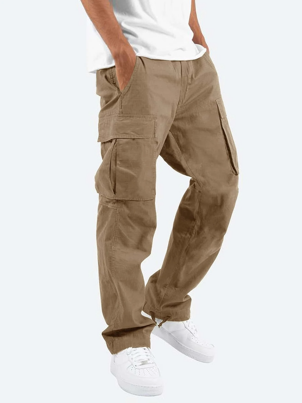 Men's Relaxed Fit Cotton Cargo Trousers