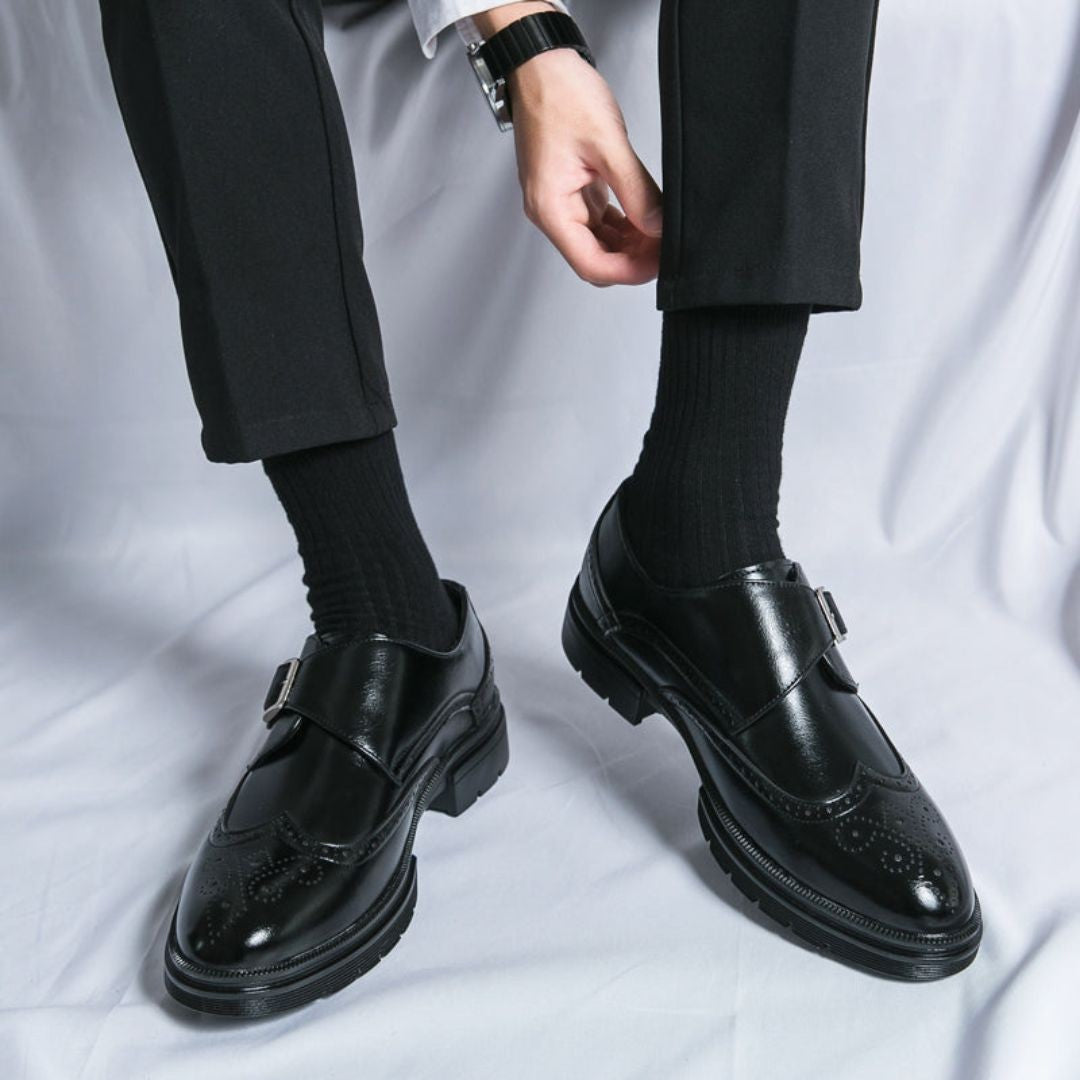 Men's Wingtip Monk Strap Brogue Dress Shoes