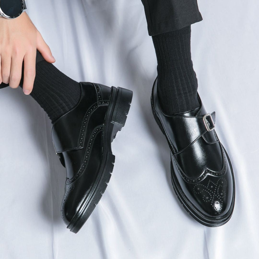Men's Wingtip Monk Strap Brogue Dress Shoes