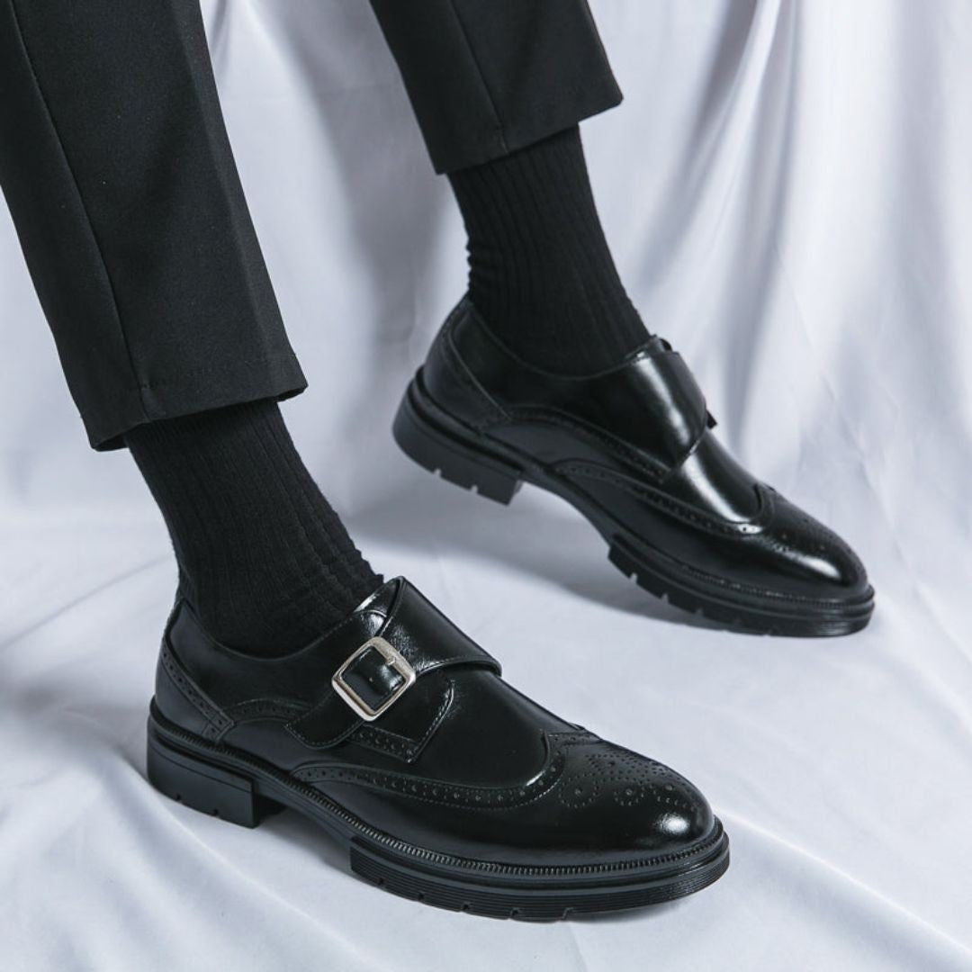 Men's Wingtip Monk Strap Brogue Dress Shoes