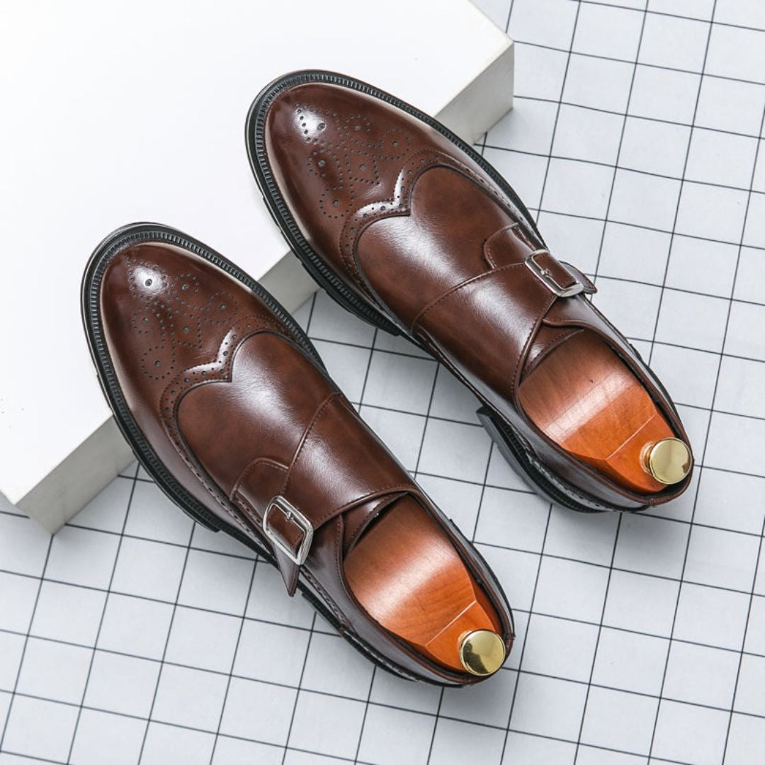 Men's Wingtip Monk Strap Brogue Dress Shoes