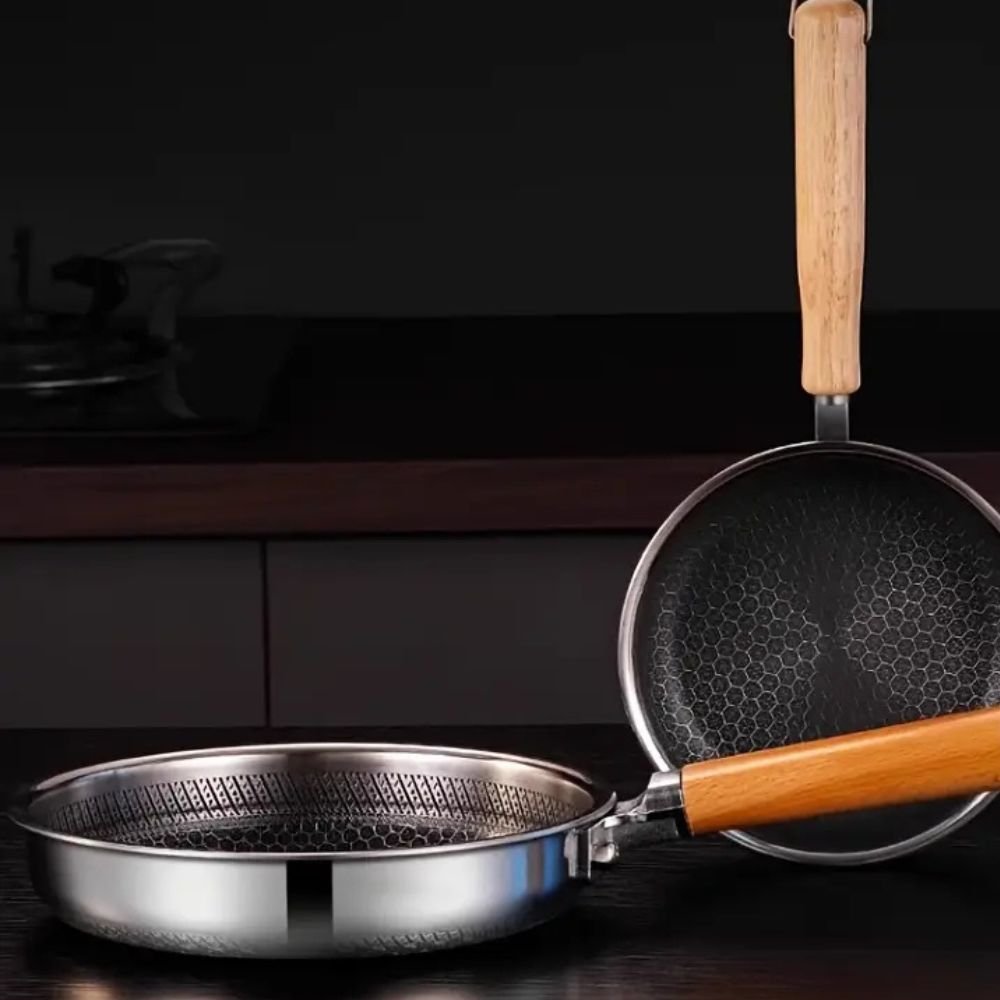 Nonstick Stainless Steel Pan with Balanced Easy-Grip Control