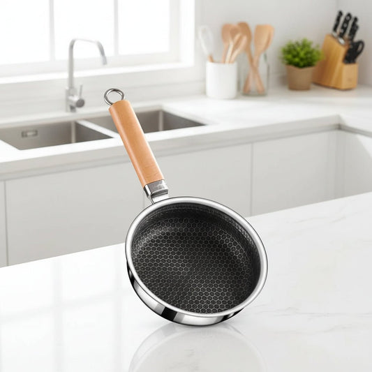 Nonstick Stainless Steel Pan with Balanced Easy-Grip Control