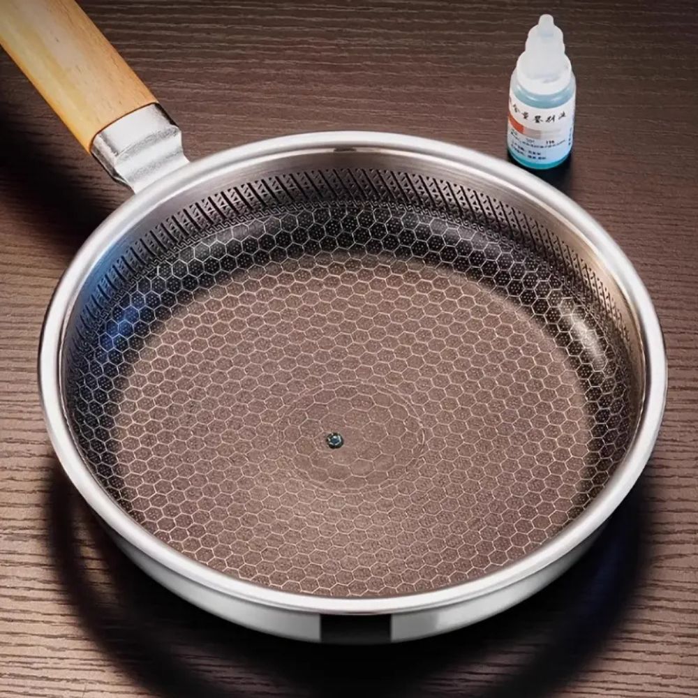 Nonstick Stainless Steel Pan with Balanced Easy-Grip Control
