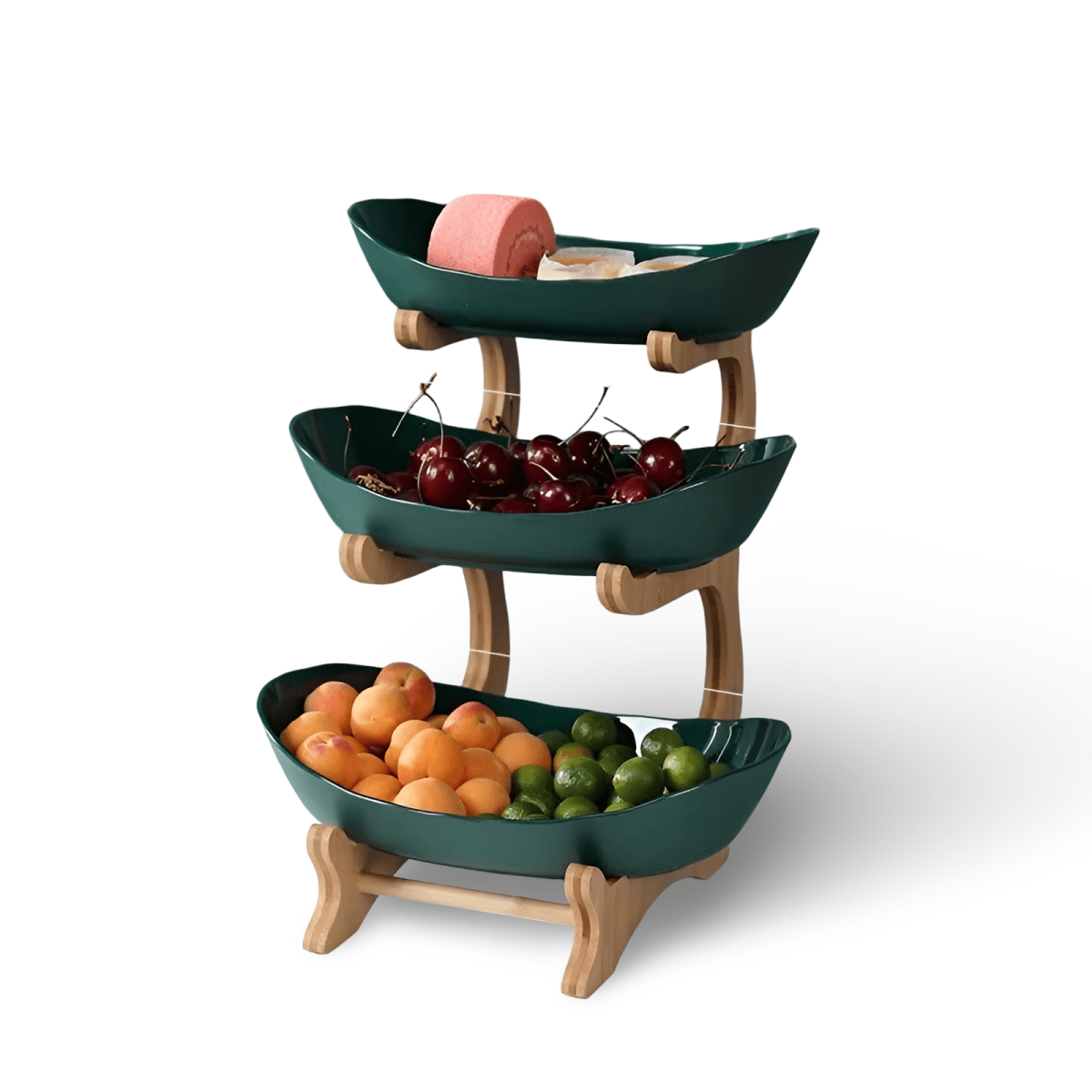 Multi-Tiered Wooden Fruit Bowl for Clean Modern Kitchen Storage