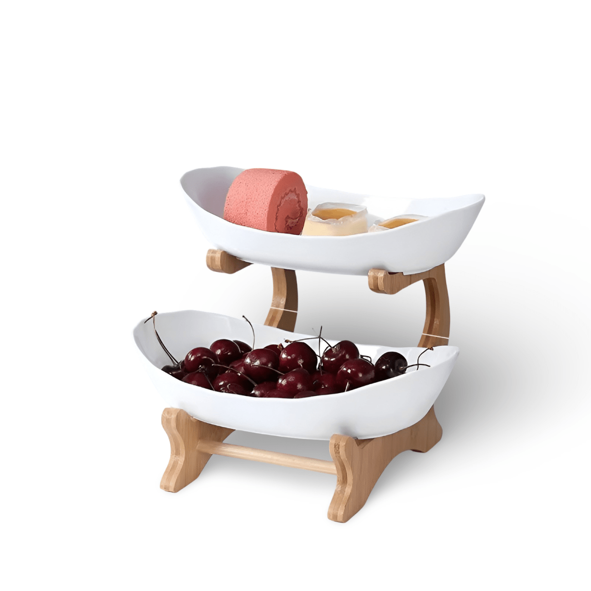 Multi-Tiered Wooden Fruit Bowl for Clean Modern Kitchen Storage