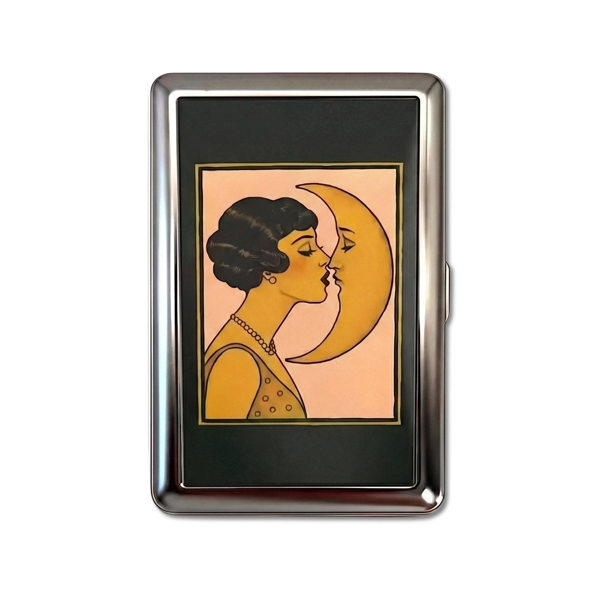 Art Deco Moon Tin Cardholder Wallet