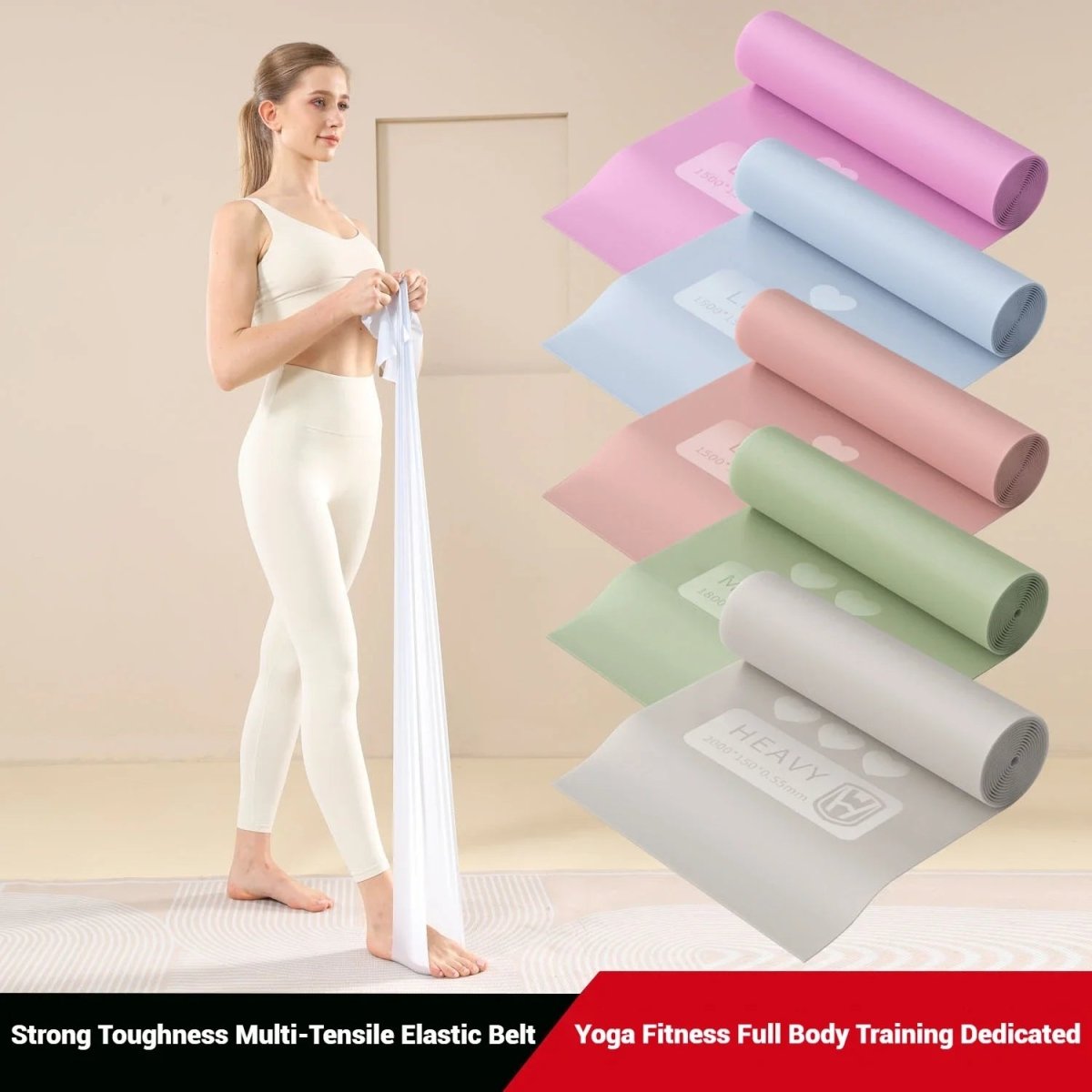 Stretching Resistance Strap for Yoga & Fitness Beginners