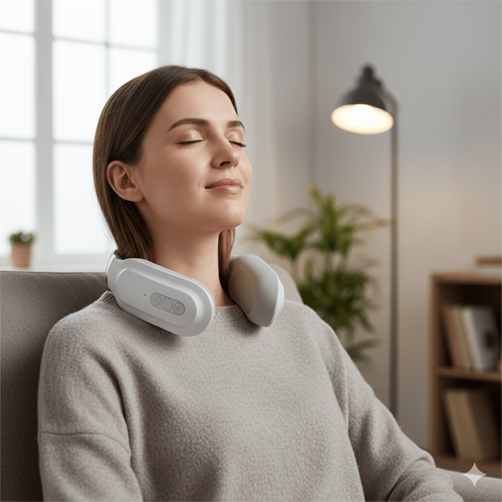 4-in-1 Neck Massager with Heat, Vibration & Deep Tissue Relief