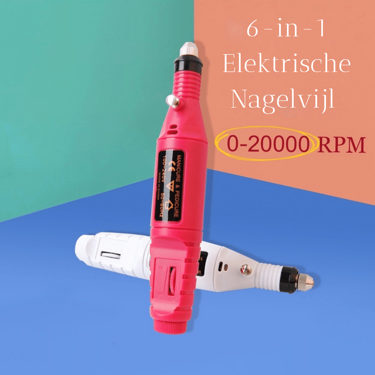 6-in-1 Electric Nail File for Manicure, Pedicure & Artificial Nails