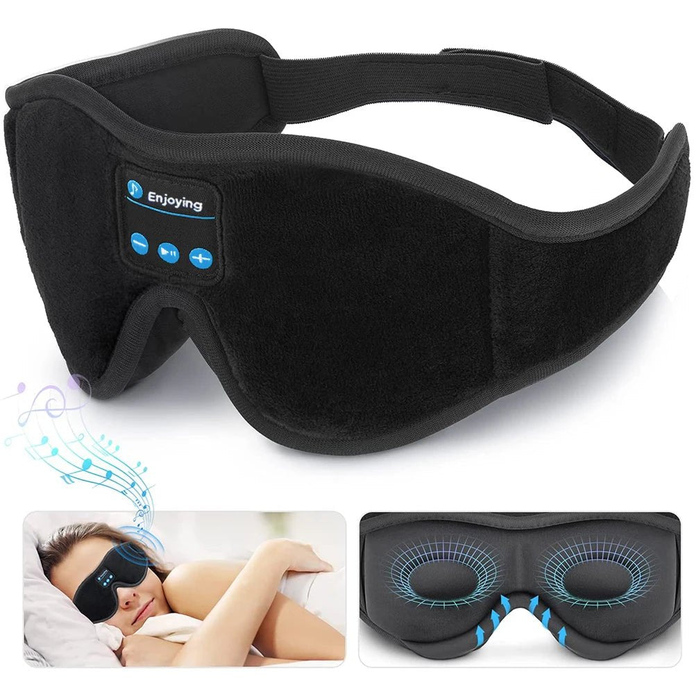 Bluetooth Music Sleep Mask with 3D Comfort & Full Light Blocking