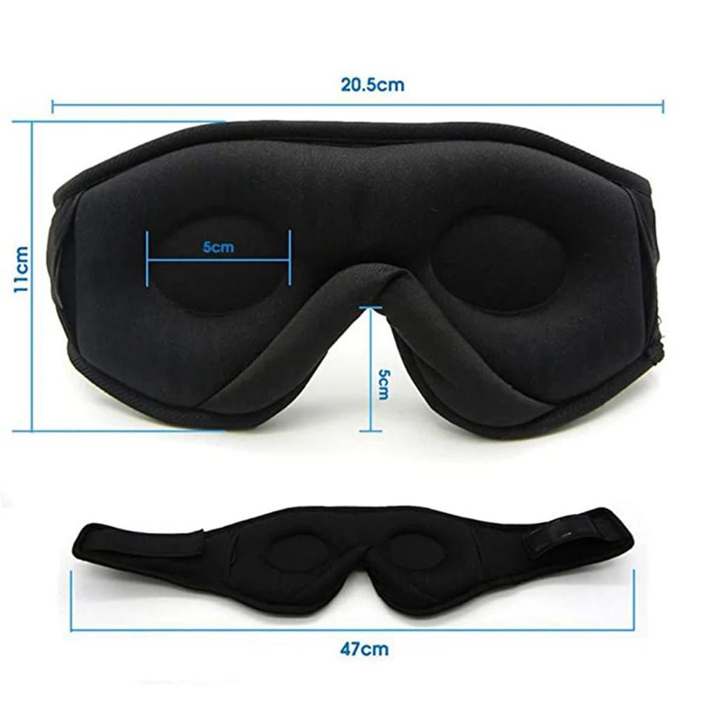 Bluetooth Music Sleep Mask with 3D Comfort & Full Light Blocking
