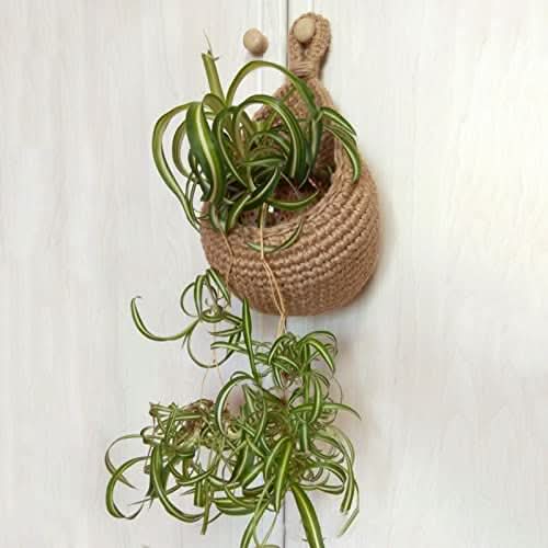 Hanging jute basket for kitchen storage
