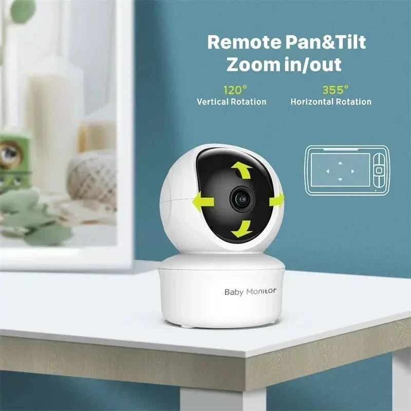 5-inch video baby monitor with pan, tilt, and zoom camera