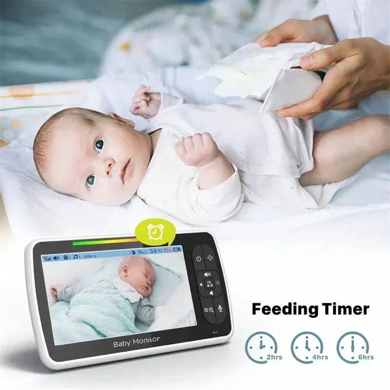 5-inch video baby monitor with pan, tilt, and zoom camera