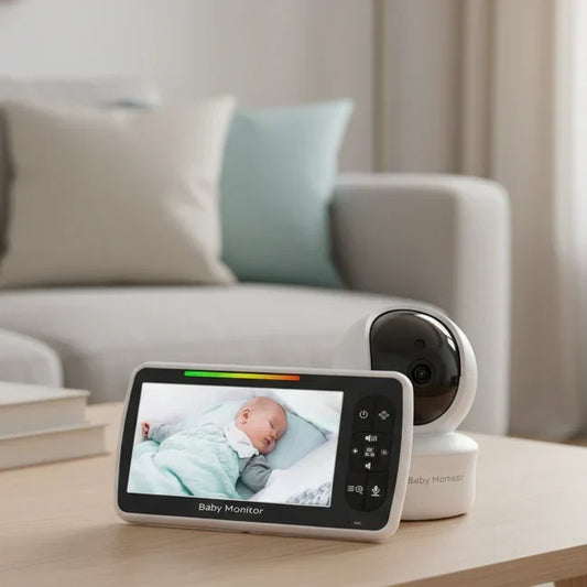 5-inch video baby monitor with pan, tilt, and zoom camera
