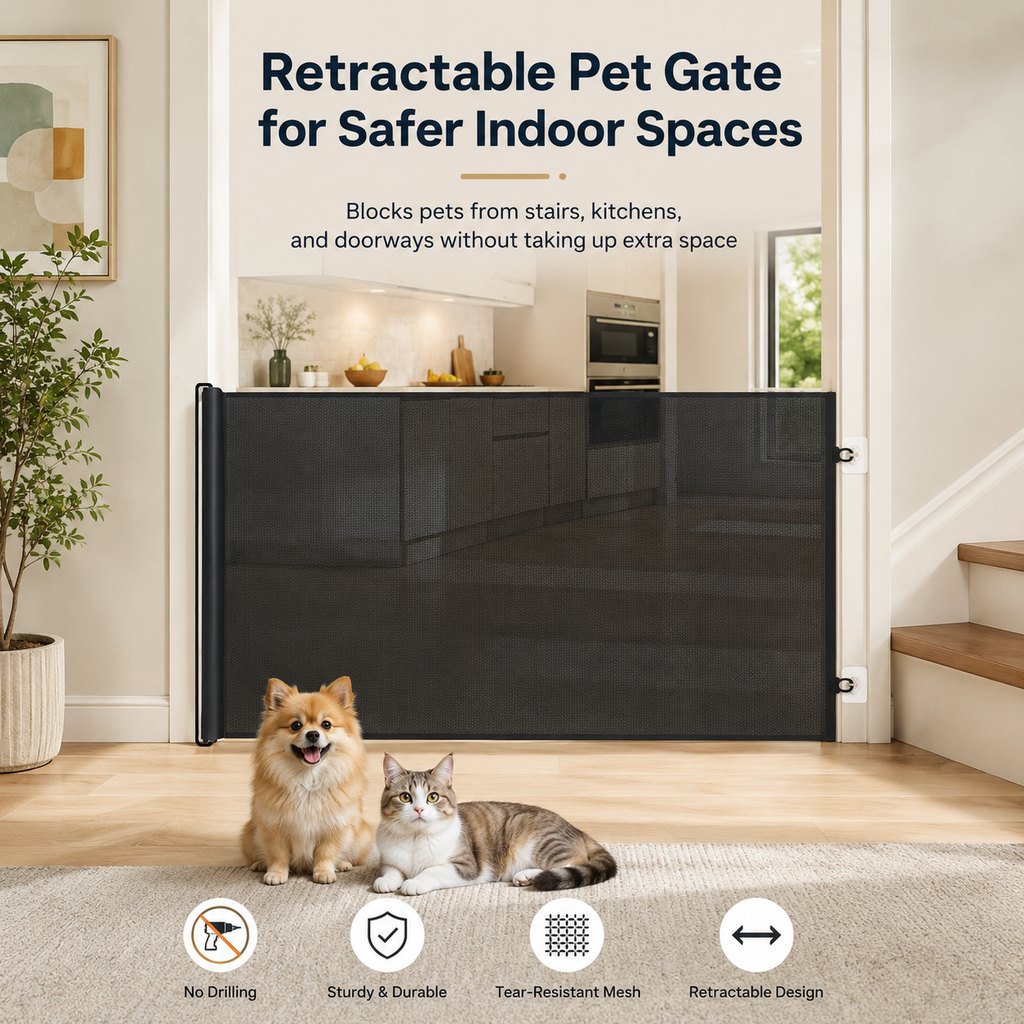 No-Drill Retractable Pet Gate