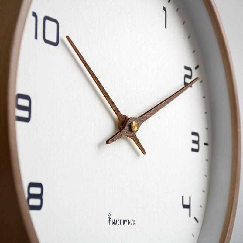 Silent Wooden Wall Clock with Scandinavian Design