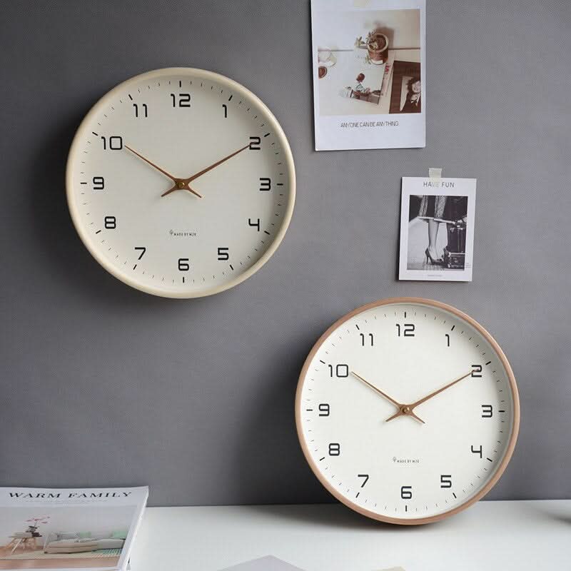 Silent Wooden Wall Clock with Scandinavian Design