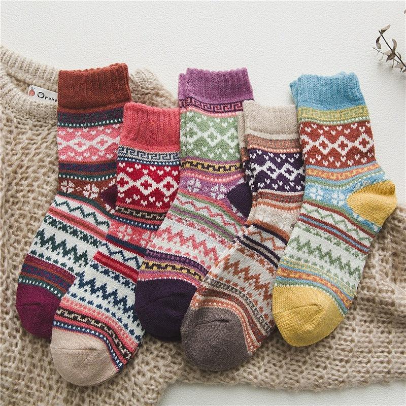 Unisex Wool & Cotton Blend with Scandinavian Patterns