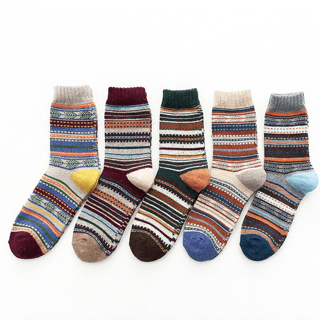 Unisex Wool & Cotton Blend with Scandinavian Patterns