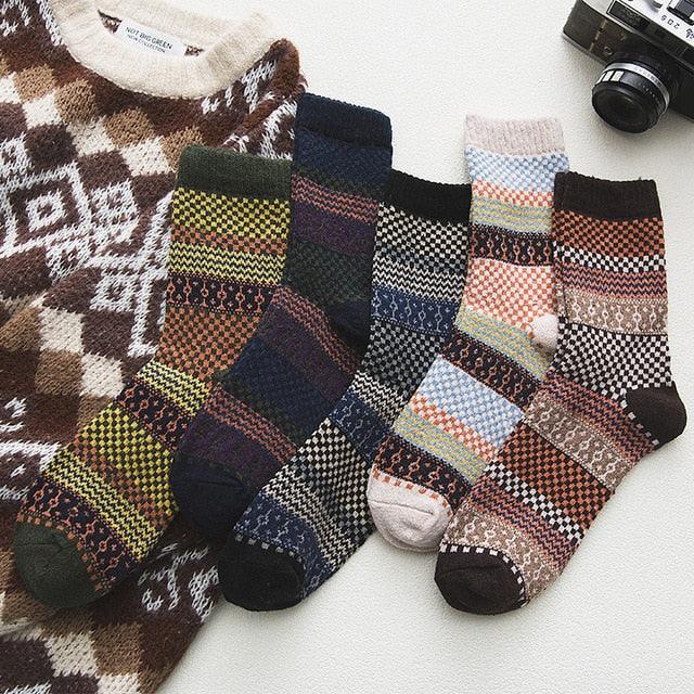 Unisex Wool & Cotton Blend with Scandinavian Patterns