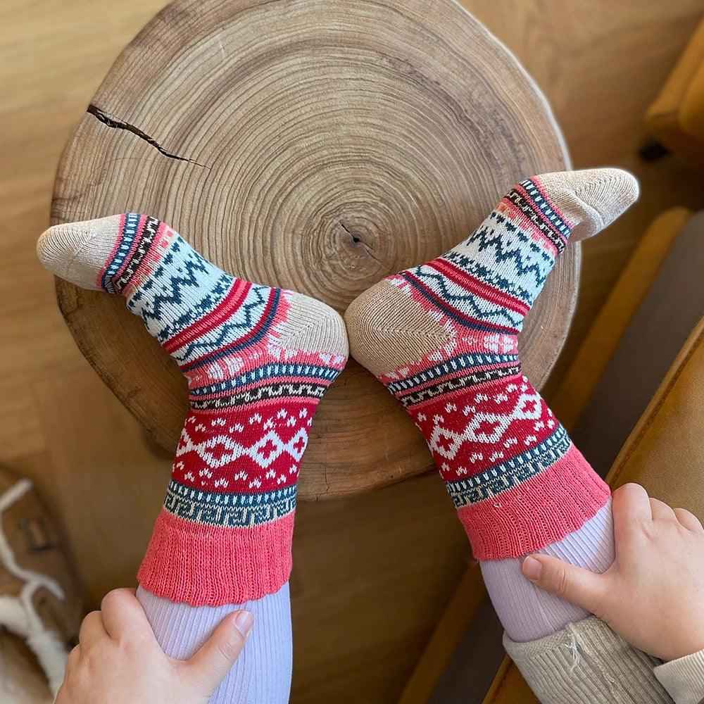 Unisex Wool & Cotton Blend with Scandinavian Patterns