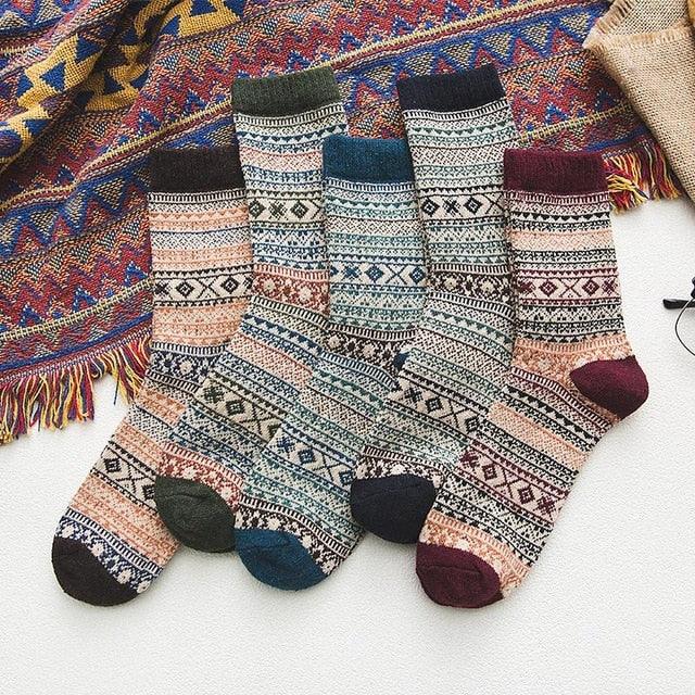 Unisex Wool & Cotton Blend with Scandinavian Patterns