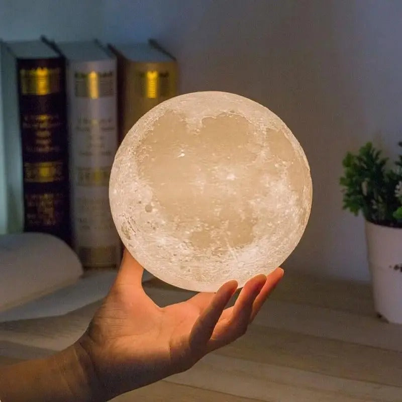 3D Moon Lamp with Wooden Stand