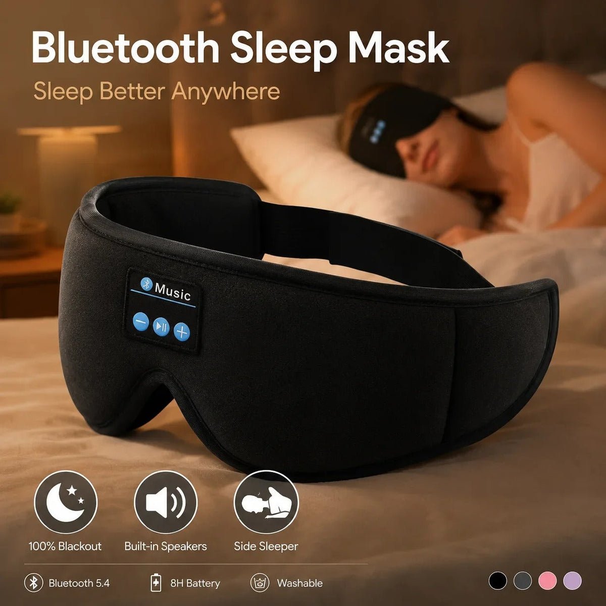 Bluetooth Sleep Mask with Built-in Headphones