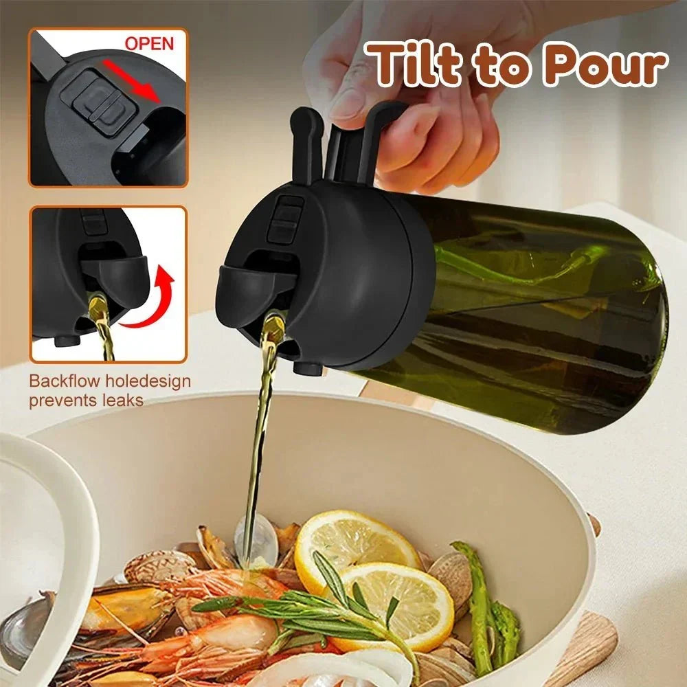 Healthy Cooking Oil Sprayer with Dark Glass Design