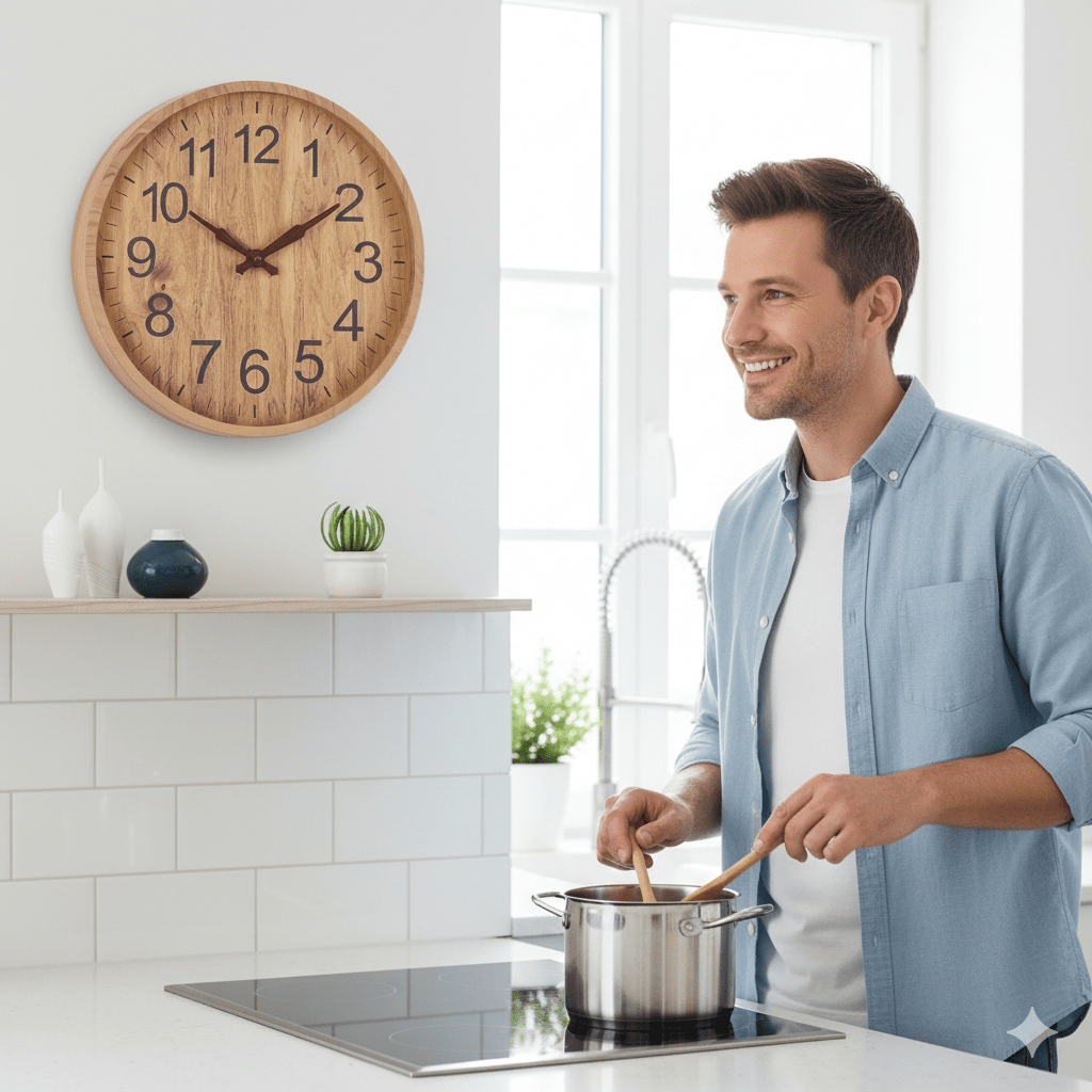 Silent Wooden Wall Clock with Natural Charm