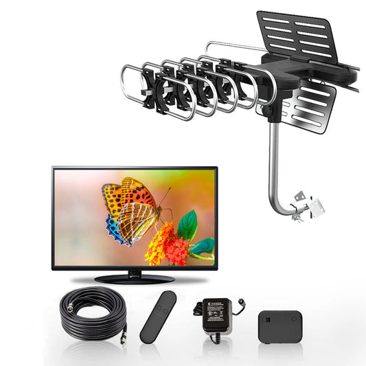 Long Distance Digital Outdoor HD TV Antenna with Full 360 Directional Motor Free HD Channels