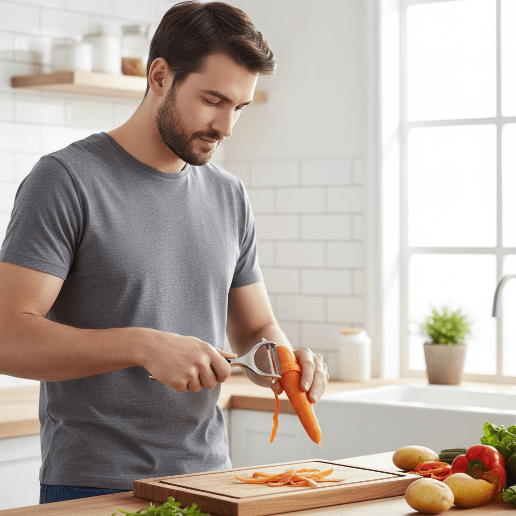 Comfortable, Non-Slip Stainless Steel Peeler for Effortless Prep