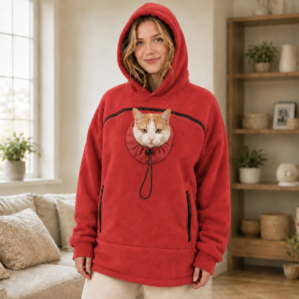 Hands-Free Pet Carrier Hoodie for Cats and Small Dogs