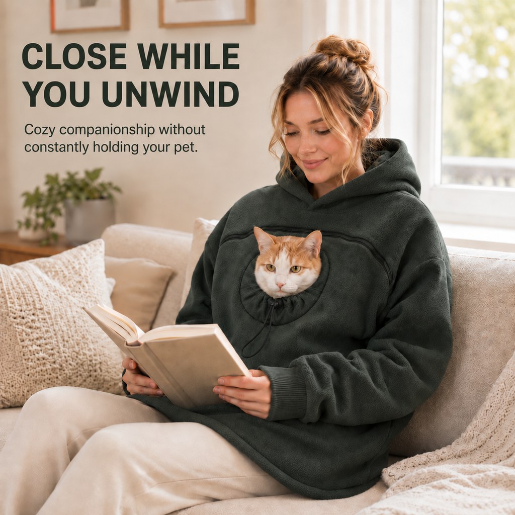 Hands-Free Pet Carrier Hoodie for Cats and Small Dogs