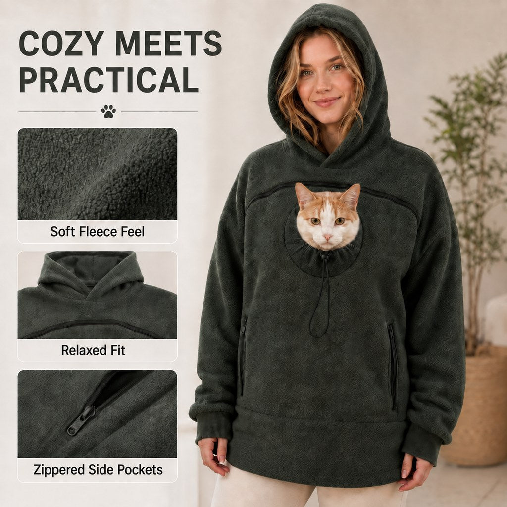 Hands-Free Pet Carrier Hoodie for Cats and Small Dogs
