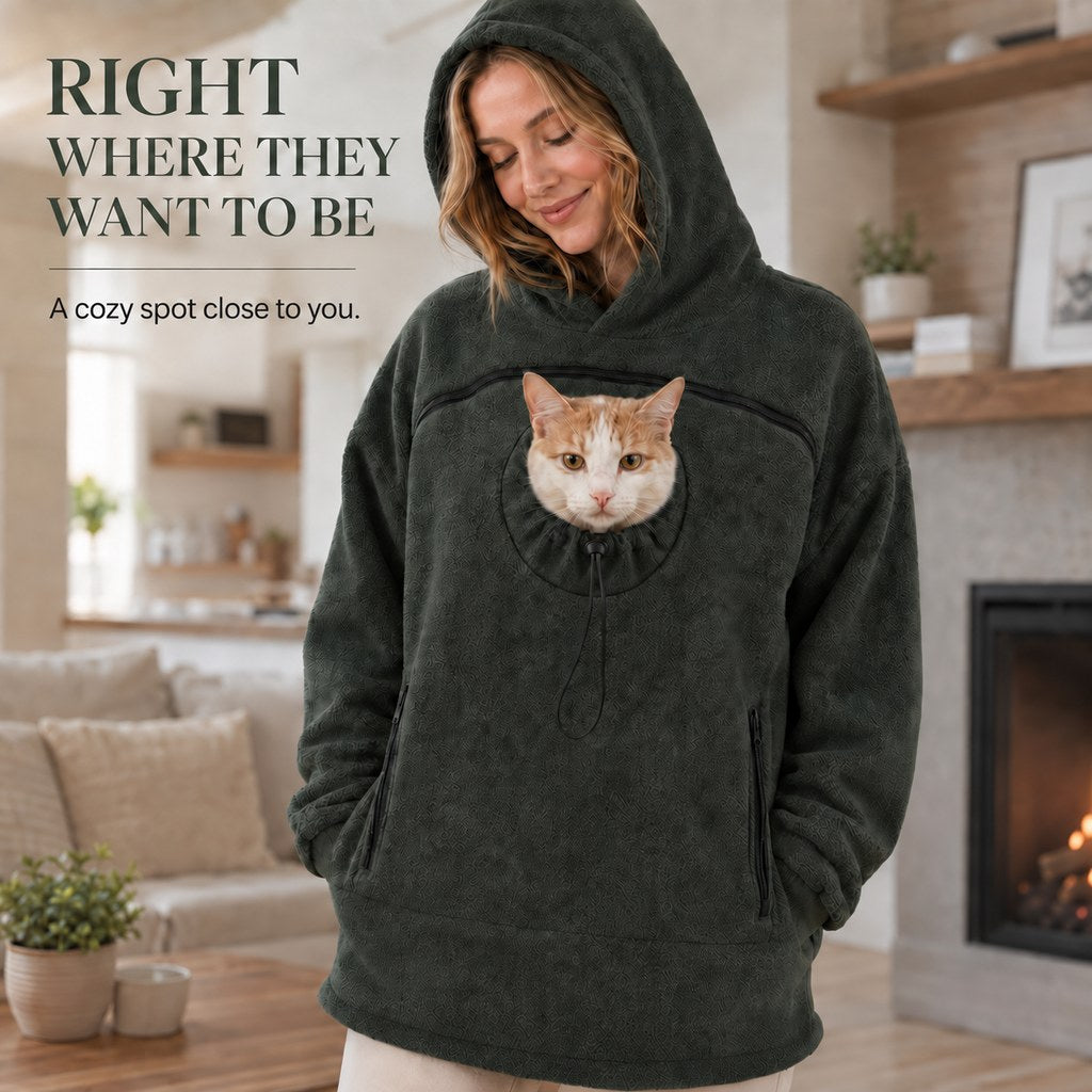 Hands-Free Pet Carrier Hoodie for Cats and Small Dogs