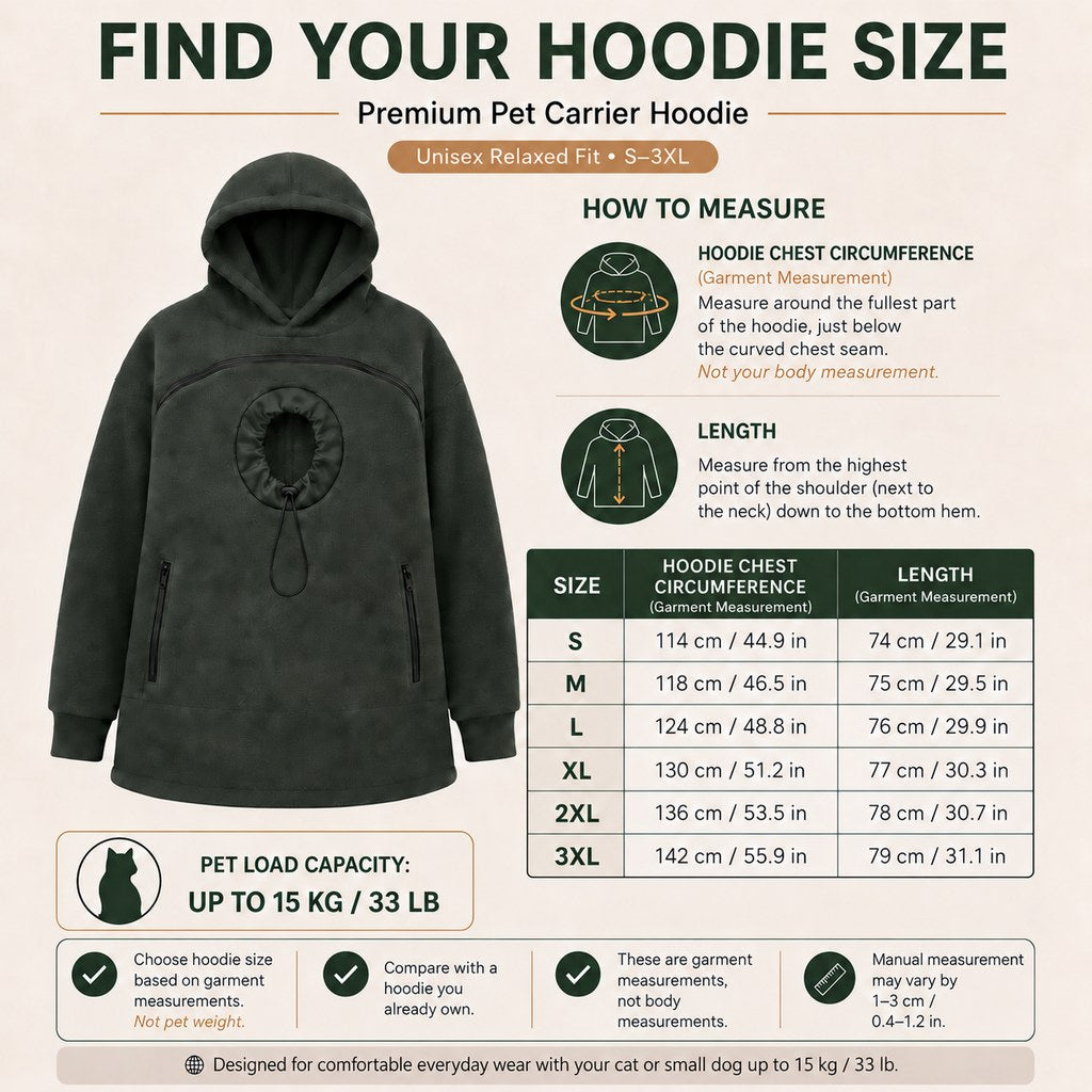 Hands-Free Pet Carrier Hoodie for Cats and Small Dogs
