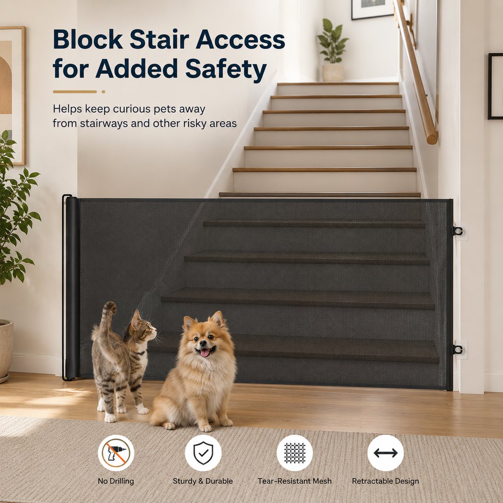 No-Drill Retractable Pet Gate