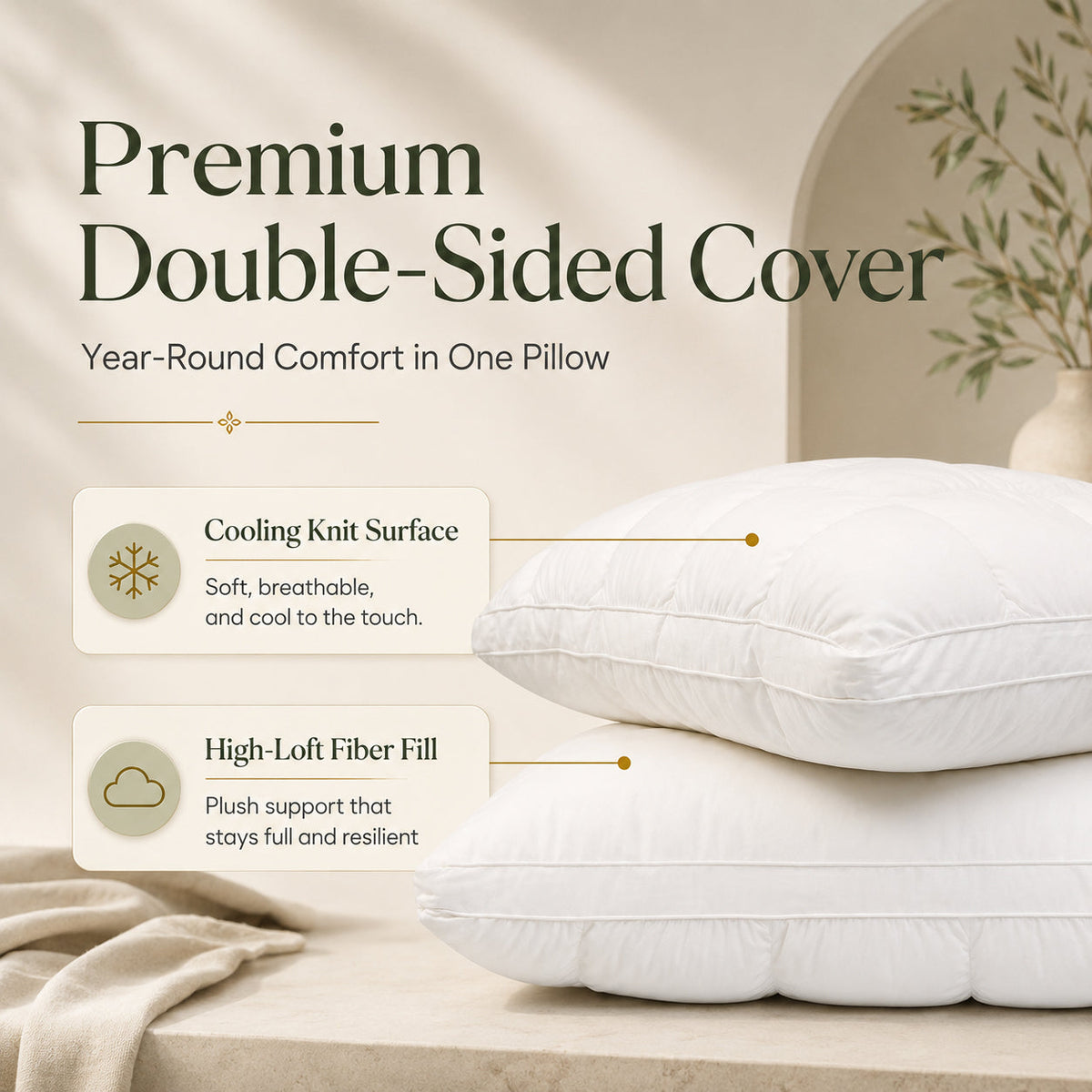 Cooling Ice Silk Grid Pillow
