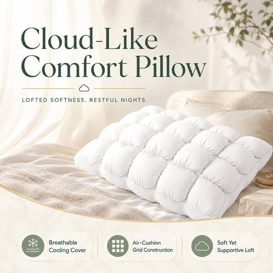 Cooling Ice Silk Grid Pillow