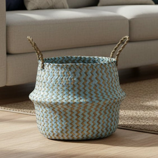 Boho Handmade Wicker Basket Collapsible Flower Pot Organizer
