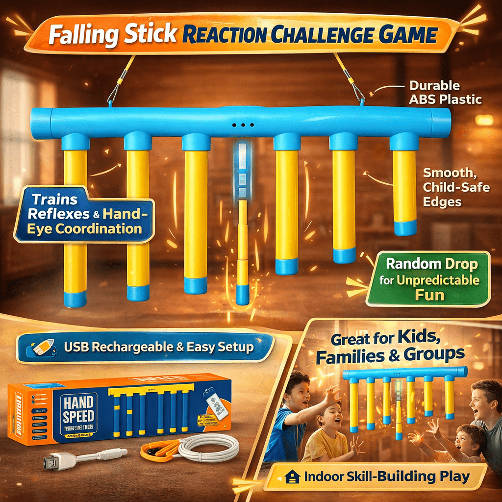 Kids Reflex Game Reaction Trainer with Falling Stick Challenge