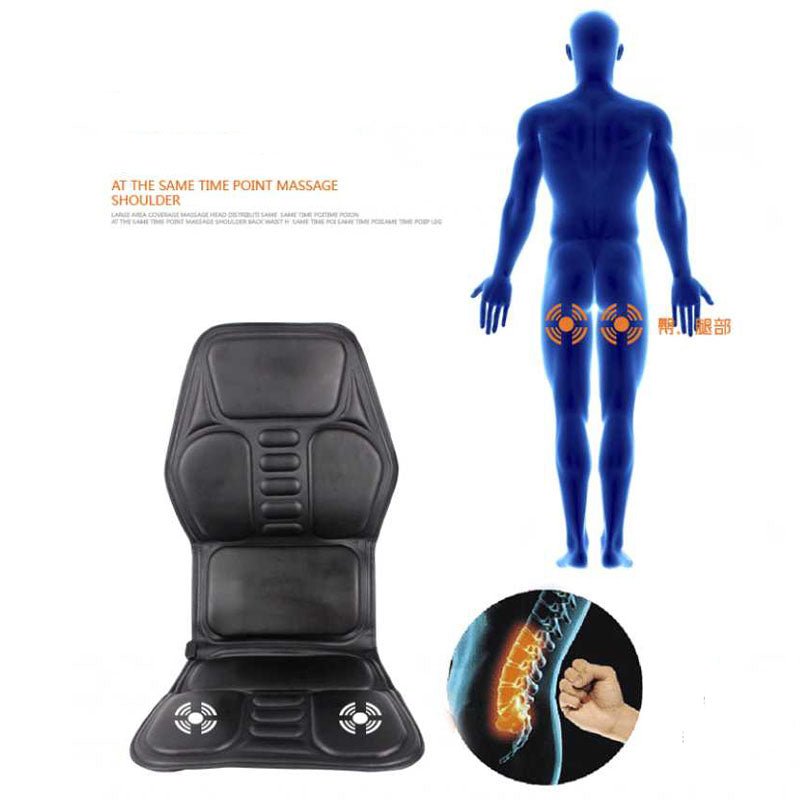 Electric Back Massager – Vibrating Massage Cushion with Heat Function – Ergonomic Design for Home, Office, Travel Use