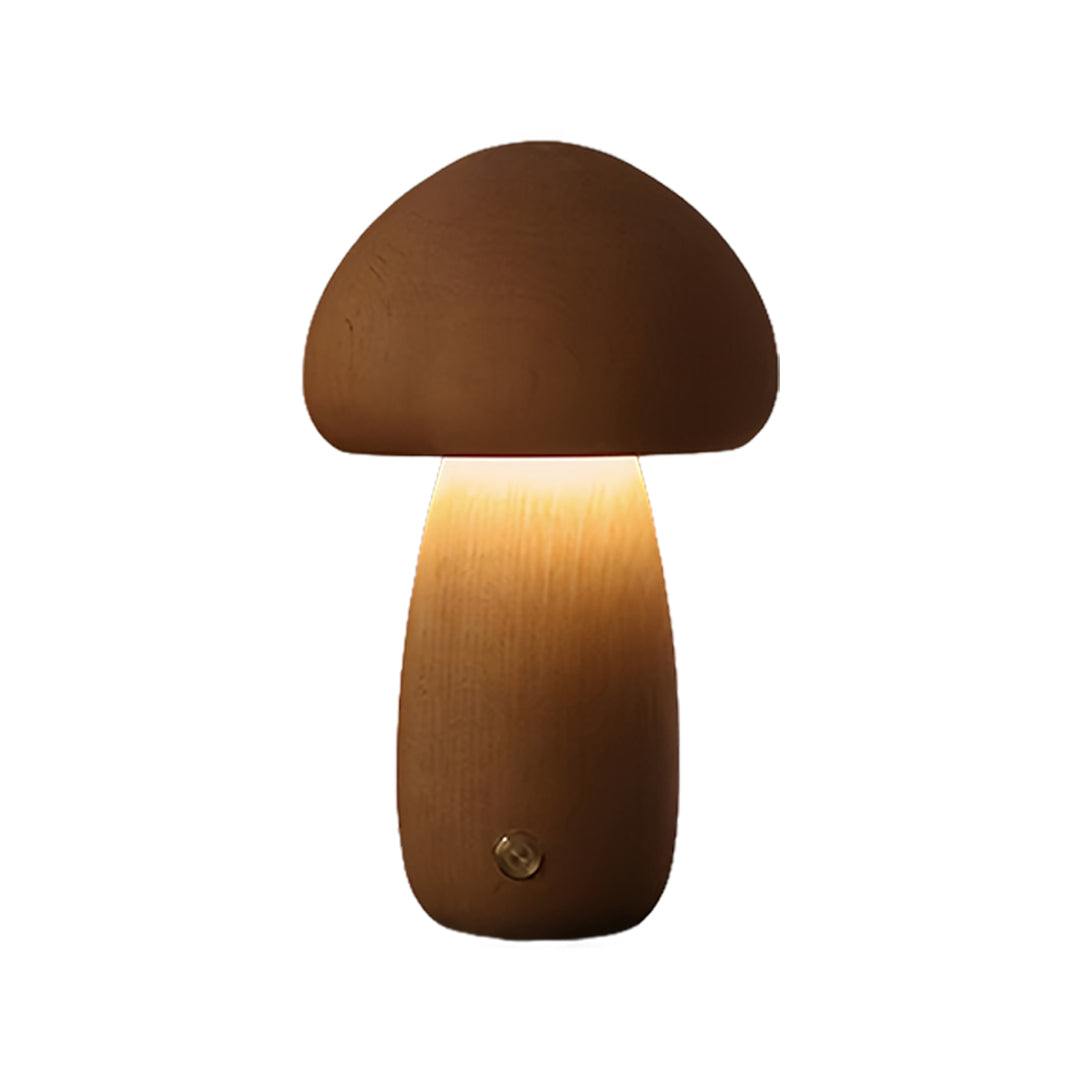 Beech Wood Mushroom Cordless LED Table Lamp