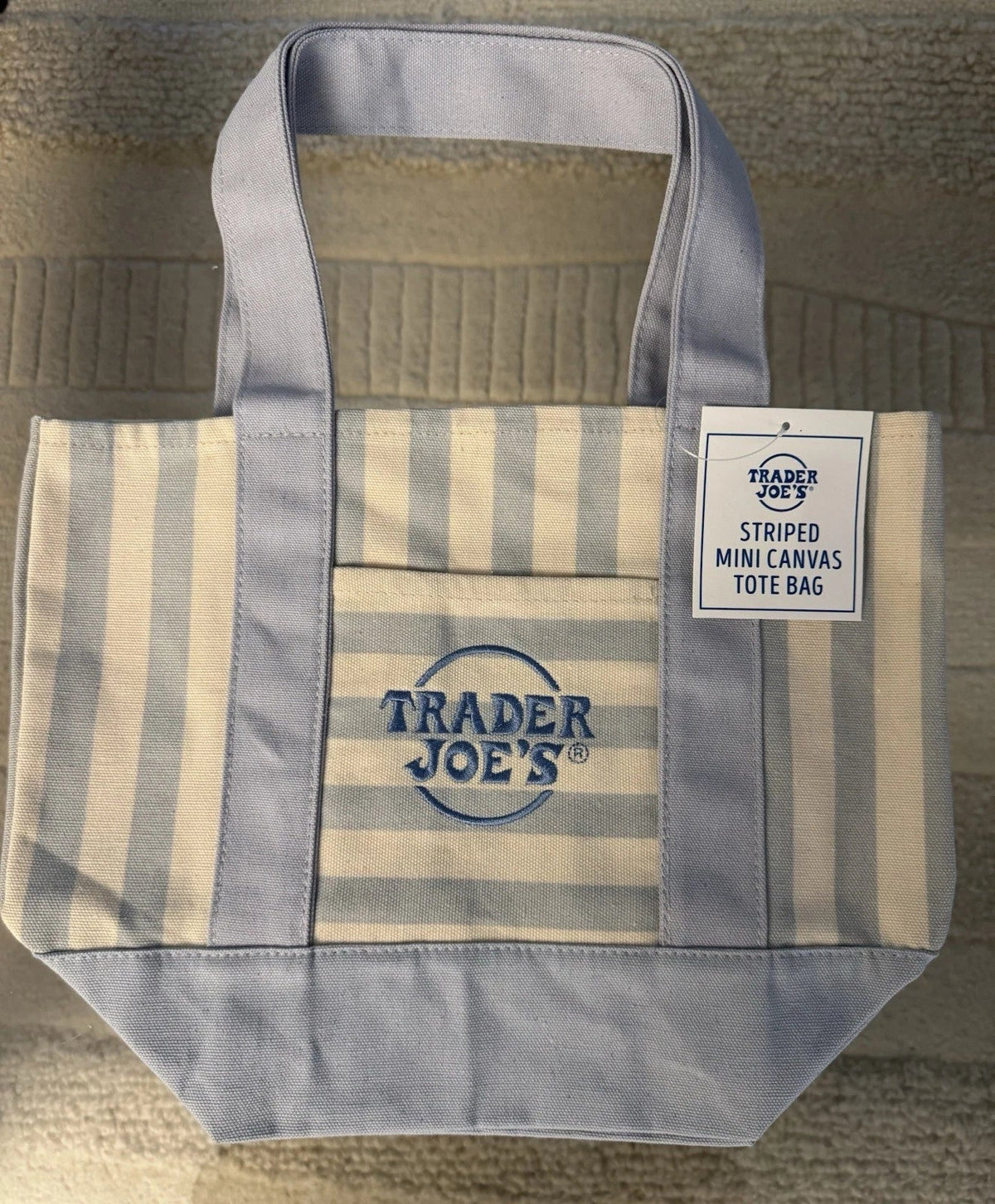 Striped Canvas Mini Tote Set of 4