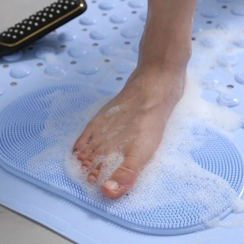 Non-Slip Mat with Built-In Foot Scrubber for Safe & Hygienic Showers
