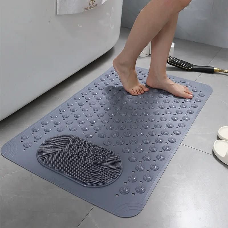 Non-Slip Mat with Built-In Foot Scrubber for Safe & Hygienic Showers