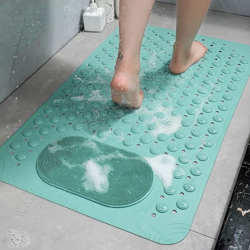 Non-Slip Mat with Built-In Foot Scrubber for Safe & Hygienic Showers